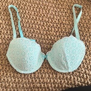 H&M Floral Lace Bra in Light Blue